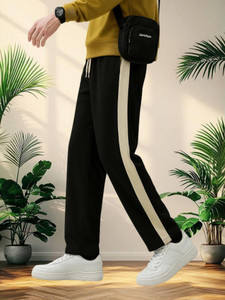 KEESUN Solid Men Black Track Pants