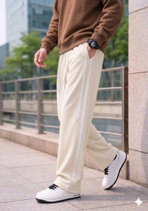 KEESUN Striped Men Beige Track Pants