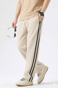 KEESUN Striped Men Beige Track Pants