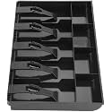 Cash & Coin Trey Plastic Cash Drawer Organizer tray5 Bills 4 Coins for Petty Cash Money Storage Box -Black