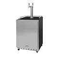 Kegco Kegerator 24" Wide Dual Tap Black/Stainless Steel Commercial Beer Dispenser HK38BSC-L-2