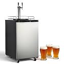 Kegerator，6.1 CF Dual Tap Kegerator, Full Size Stainless Steel Beer Dispenser with Adjustable Temperature Control (32°F-50°F), 170L Capacity, Includes Drip Tray