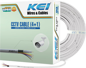 kei cctv cable 41 9997 pure copper conductor fr pvc jelly filled co-axial 09 sqmm white 90 m wire white