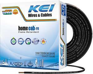 kei homecab 9997 pure copper conductor fr pvc insulated 075 sqmm black 90 m wire