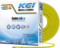 KEI Homecab 99.97% Pure Copper Conductor FR PVC Insulated 0.75 sq/mm Yellow 90 m Wire (Yellow)