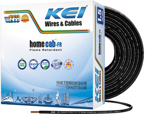 kei homecab 9997 pure copper conductor fr pvc insulated 15 sqmm black 90 m wire black