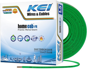 kei homecab 9997 pure copper conductor fr pvc insulated 15 sqmm green 90 m wire green