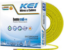 KEI Homecab 99.97% Pure Copper Conductor FR PVC Insulated 1.5 sq/mm Yellow 90 m Wire (Yellow)