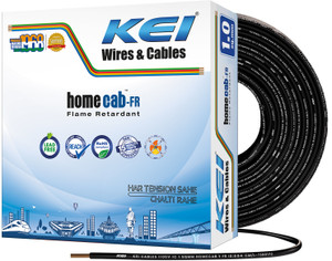 kei homecab 9997 pure copper conductor fr pvc insulated 1 sqmm black 90 m wire black