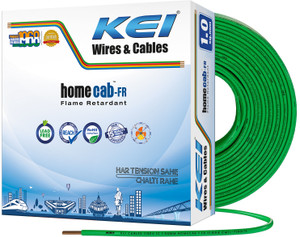 kei homecab 9997 pure copper conductor fr pvc insulated 1 sqmm green 90 m wire green