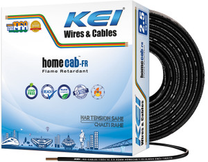 kei homecab 9997 pure copper conductor fr pvc insulated 25 sqmm black 90 m wire black