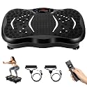 KEIKEN Vibration Plate Exercise Machine for Weight Loss Full Body Fat Burner & Shaker with Magnetic Acupressure Surface, Resistance Bands &Remote Control Home Gym Fitness Equipment (150 KG Capacity)