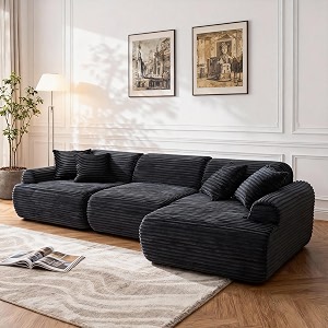 KEIKI 2Seat Modular Boneless Sectional Corduroy Sofa