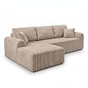 KEIKI 109" Corduroy L-Shaped Sectional Sofa with Right Chaise, Camel