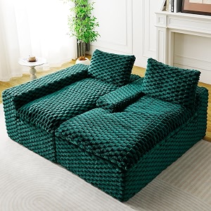 KEIKI 96 inch L-Shape Modular Boneless Couch