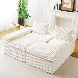 KEIKI 96 inch L-Shape Modular Boneless Couch