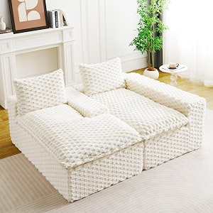 KEIKI 96 inch L-Shape Modular Boneless Couch