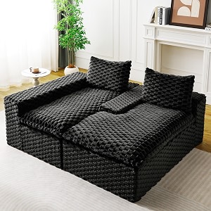KEIKI 96 inch L-Shape Modular Boneless Couch