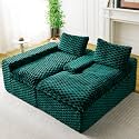 KEIKI 96" L-Shape Modular Boneless Couch with Left Chaise for Living Room, Sectional Sofa Deep Seat Oversized Loveseat Convertible Sofa Bed for Apartment Furniture Lounge Relaxing Corner, Green