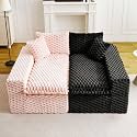 KEIKI 2Seat Modular Turtle Velvet Sofa Couch for Living Room Small Space Comfort Seekers Homeowners Warm Inviting Comfy Supportive Rest Space Elegant Premium Premium Design Pink