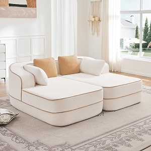 KEIKI Modular Boneless Sectional Teddy Sofa Couch
