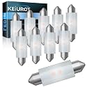 Keiurot Under Cabinet Light Bulbs 44mm T3 Festoon Bulb Warm White 10Pack