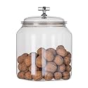 KEKEHOME 152oz Plastic Food Storage Jar with Airtight Seal Lid, Square Kitchen Counter Container for Cookies, Candy, Pasta, Dry Goods for Pantry Organization，4.5L