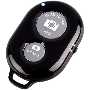 shutter wireless bluetooth camera remote for mobile selfie remote with bluetooth connectivity technology tripod one click button for selfie photos video recording vlogging - black
