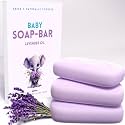KELEBS Hypoallergenic Baby Soap Bar | Relaxing Body Wash for Sensitive Skin | Natural Ingredients with Organic Lavender & Oatmeal | 3 PCS