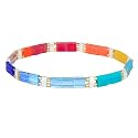 KELITCH Colorful Stackable Stretch Bracelets Tila Bead Bracelets Women Friendship Bracelets Bohemian Jewelry