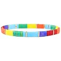 KELITCH Colorful Stackable Stretch Bracelets Tila Bead Bracelets Women Friendship Bracelets Bohemian Jewelry