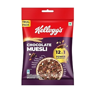 kellogg39s chocolate muesli  12 in 1 power breakfast  no maida no palm oil  india39s tastiest muesli  60g