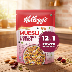 kelloggs muesli fruit nut  seeds  12-in-1 power breakfast no maida pouch 500 g