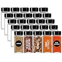 KELVEE Glass Spice Jars With Black Plastic