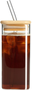 kelvee Glass Tumbler with Bamboo Lids and