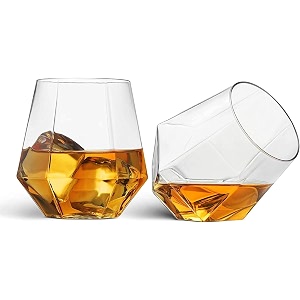 kelvee water glass set of 6 hexagon shape drinking glasses heavy base durable glass cups for juice wine beer cocktails and mixed drinks hexagon