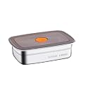 KEMETHY Stainless Steel Fridge Storage Containers with Leak-Proof Airtight Lids, Reusable Metal Boxes, Stackable, BPA-Free, Dishwasher Safe for Snacks, Fruits(1000 ML-1PC)