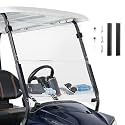KEMIMOTO Foldable Golf Cart Windshield with Storage Basket