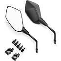 KEMIMOTO Universal Motorcycle Mirrors, Convex Handlebar Rear View Side Mirror with M8 M10 Bolt, Compatible with Bike, Scooter, ATV, UTV, Dirt Bike and More