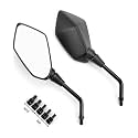 KEMIMOTO Universal Motorcycle Mirrors, Convex Handlebar Rear View Side Mirror with M8 M10 Bolt, Compatible with Bike, Scooter, ATV, UTV, Dirt Bike and More
