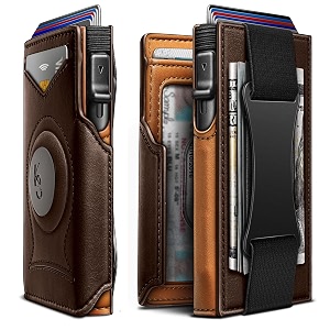 kemisant airtag wallet men giftmens slim front pocket wallet money clip standard or apple airtag use 383428340934 burnt umber2716 one size