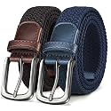 KEMISANT Men's Stretch Woven Braided Web Golf Belt 1 3/8"-Multi-Pack