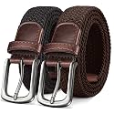 KEMISANT Men's Stretch Woven Braided Web Golf Belt 1 3/8"-Multi-Pack