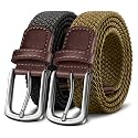 KEMISANT Men's Stretch Woven Braided Web Golf Belt 1 3/8"-Multi-Pack