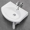 Wall Mounted Wash Basin For Bathroom | Wall Hung Wash Basin/Sink (17.9 X 13.8 X 5.7 Inch, Olina-5007) - Ceramic, Polished
