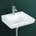 Wall Mounted Wash Basin for Bathroom | Wall Hung Wash Basin/Sink (16.53 x 16.14 x 3.93 Inch, WT-Loric)
