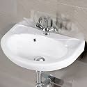 Wall Mounted Wash Basin for Bathroom | Wall Hung Wash Basin/Sink (17.5 x 14.2 x 7.4 Inch, Lux (5009))