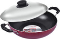 KenBerry Eco Non Induction Base Superior Non Stick Coated With Steel Lid Kadhai 24 cm diameter with Lid 2.4 L capacity (Aluminium, Non-stick)