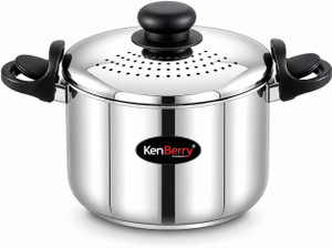 kenberry rice  pasta cooking pot with strainer lid  multipurpose cooking pot 20 cm diameter 3 l capacity with lid stainless steel induction bottom