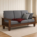 Kendalwood Furniture Solid Wood 3 Seater Wooden Sofa set for living Room Furniture Fabric 3 Seater Sofa